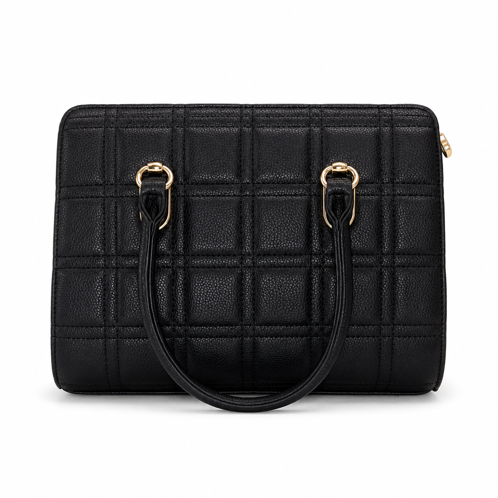 Black quilted tote - studio