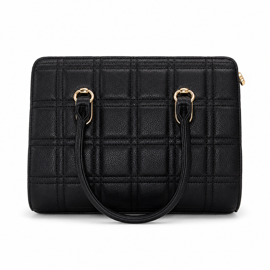 Black quilted tote - studio