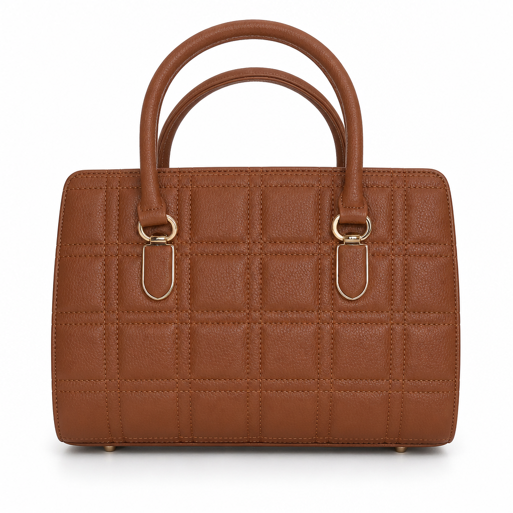 Camel quilted tote - studio