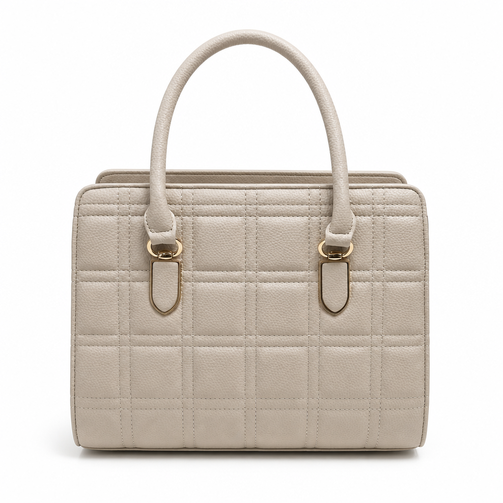 Cream quilted tote - studio